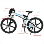 V.I.P. 26 In. Folding Lightweight Mountain Electric Bicycle with 36V 8AH Battery for Men Adults,  21-Speed, 250W