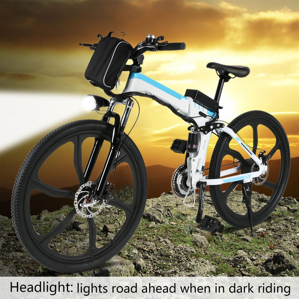 V.I.P. 26 In. Folding Lightweight Mountain Electric Bicycle with 36V 8AH Battery for Men Adults,  21-Speed, 250W