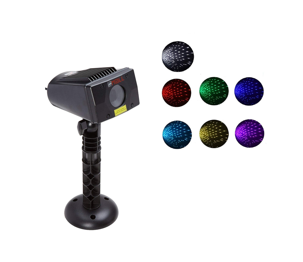LEDMALL Full Spectrum Motion Star Effects 7 color WHITE Laser Christmas Lights, and WHITE LASER Decorative Lights with Remote control