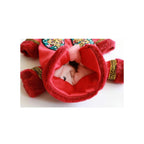 Walled Pet Festival Festive Four-Legged Tang Suit Red Cotton Coat Teddy Beagle Puppy Dog Warm Clothes Very Beautiful Clothes.