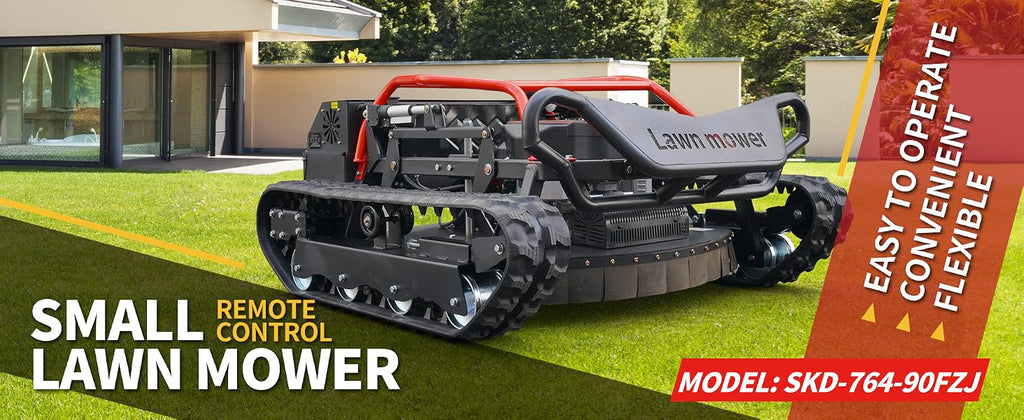 Remote-Controlled Lawnmower, 9HP Tracked Lawnmower, 22-Inch Mowing Width, Remote Start/Stop Control, Suitable for Farms, Gardens, Riverbanks, Lawns