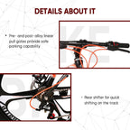 Outroad Mountain Bike 26-inch Wheel 21 Speed 3 Spoke Double Disc Brake Bicycle Suspension Fork Rear Anti-Slip Bike for Adult or Teens
