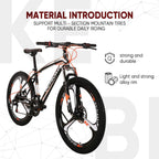 Outroad Mountain Bike 26-inch Wheel 21 Speed 3 Spoke Double Disc Brake Bicycle Suspension Fork Rear Anti-Slip Bike for Adult or Teens