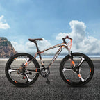 Outroad Mountain Bike 26-inch Wheel 21 Speed 3 Spoke Double Disc Brake Bicycle Suspension Fork Rear Anti-Slip Bike for Adult or Teens