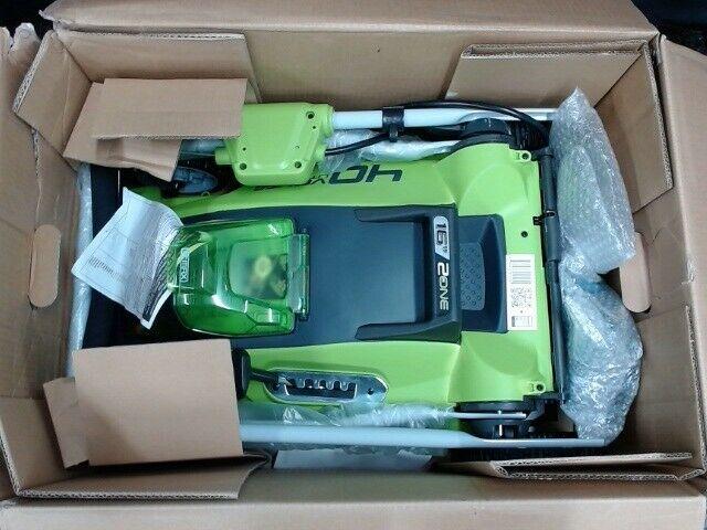 Greenworks 25322 40 Volt 16 Inches Cordless Lawn Mower w Charger - Open Box