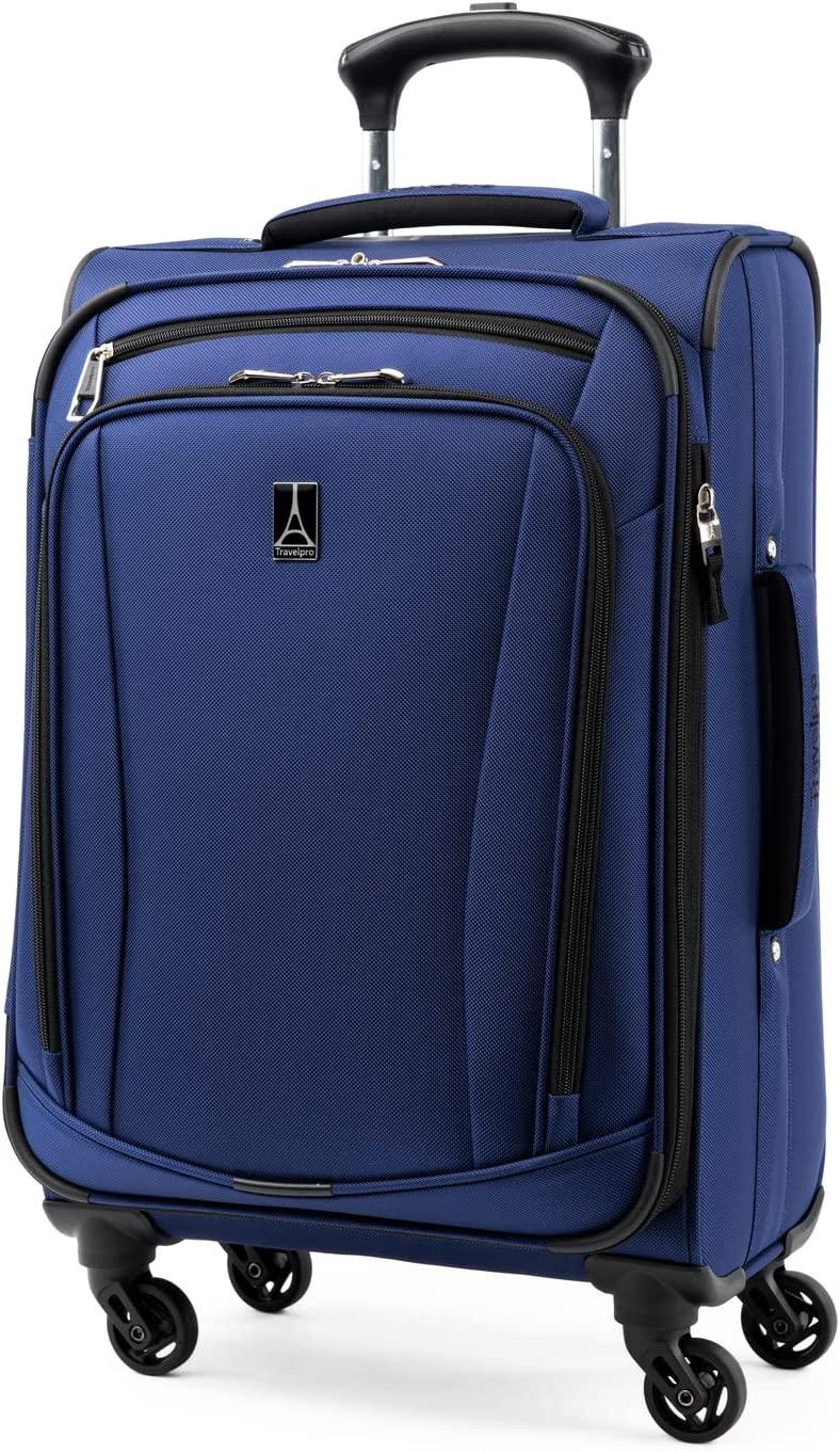Runway 2 Piece Luggage Set, Carry-on &amp; Convertible Medium to Large Check-in Expandable Luggage, 4 Spinner Wheels, Softside Suitcase, Men and Women, Blue