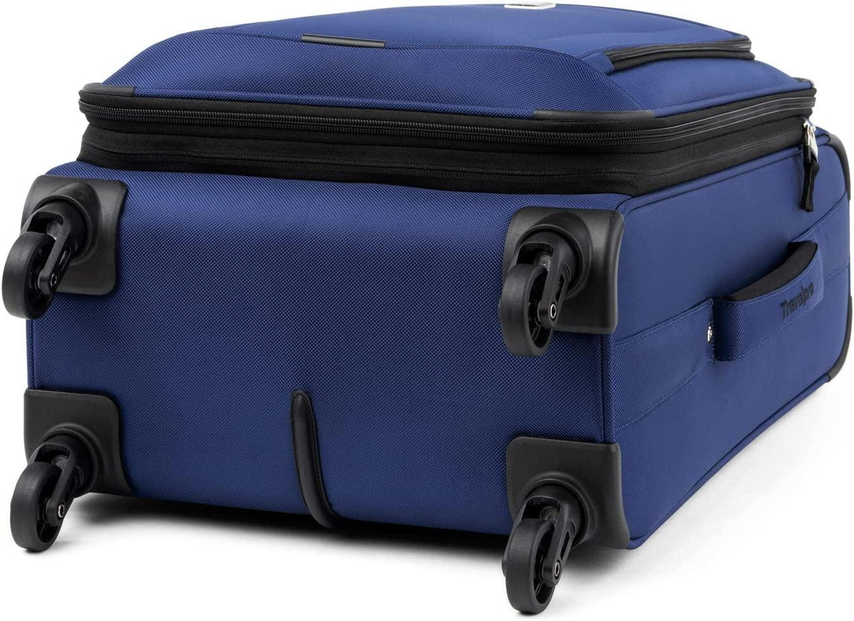 Runway 2 Piece Luggage Set, Carry-on &amp; Convertible Medium to Large Check-in Expandable Luggage, 4 Spinner Wheels, Softside Suitcase, Men and Women, Blue