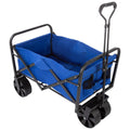 Blue All-Terrain Folding Camping/Beach Wagon with Telescoping Handle and Extra Wide Wheels