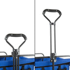Blue All-Terrain Folding Camping/Beach Wagon with Telescoping Handle and Extra Wide Wheels