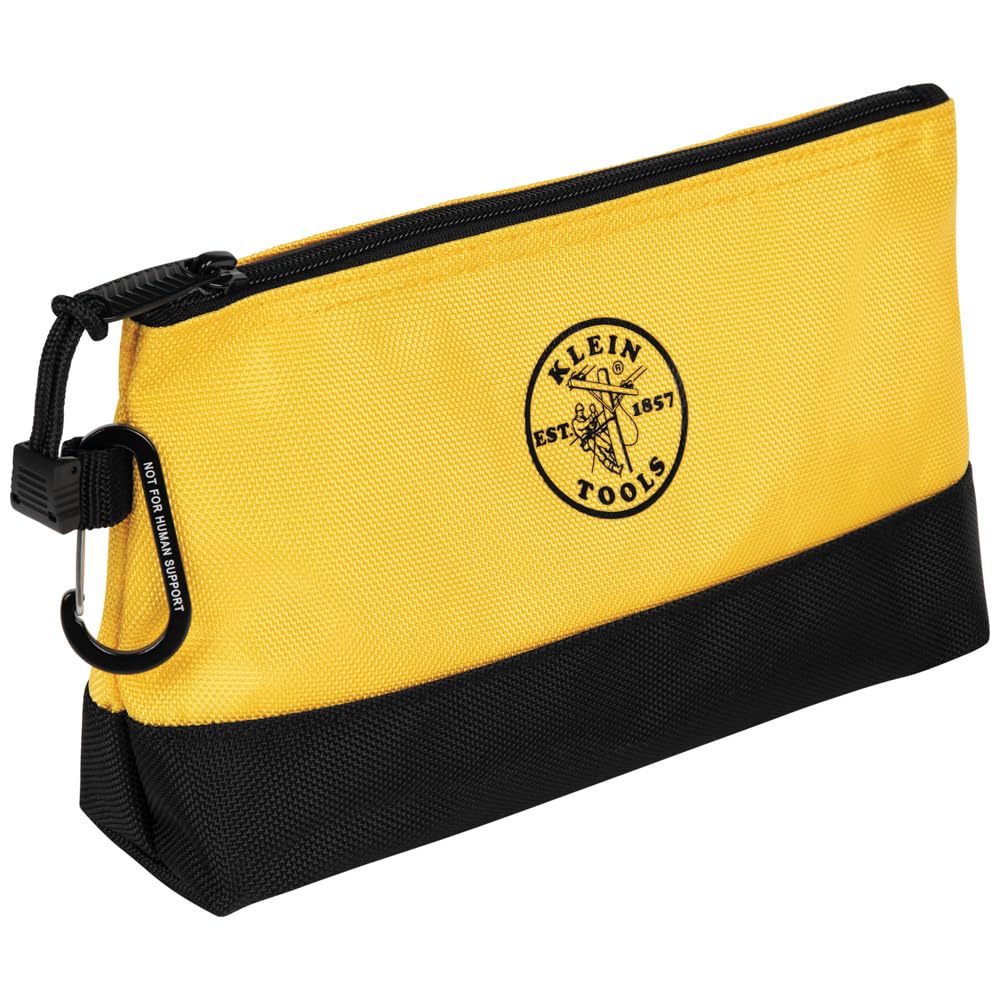 55569 Stand-Up Zipper Bag Tool Pouch with Carabiners, Reinforced Gusseted Bottoms, Water Resistant 1680d, Multi-Size 5-Pack