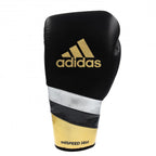 Adi-Speed 500 Pro Boxing and Kickboxing Gloves for Women &amp; Men- 12oz, Black/Gold/Silver