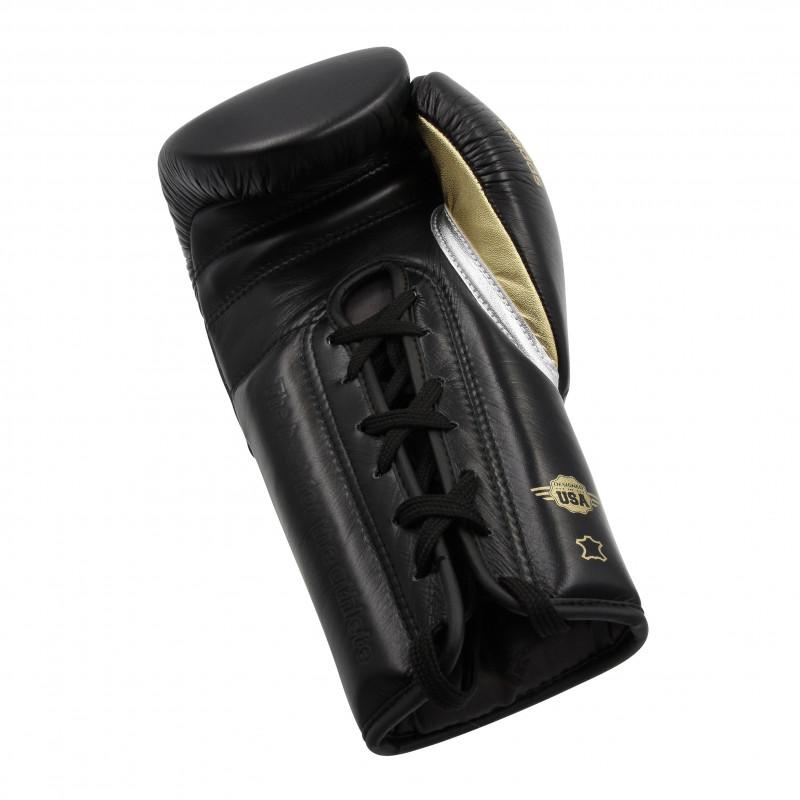 Adi-Speed 500 Pro Boxing and Kickboxing Gloves for Women &amp; Men- 12oz, Black/Gold/Silver