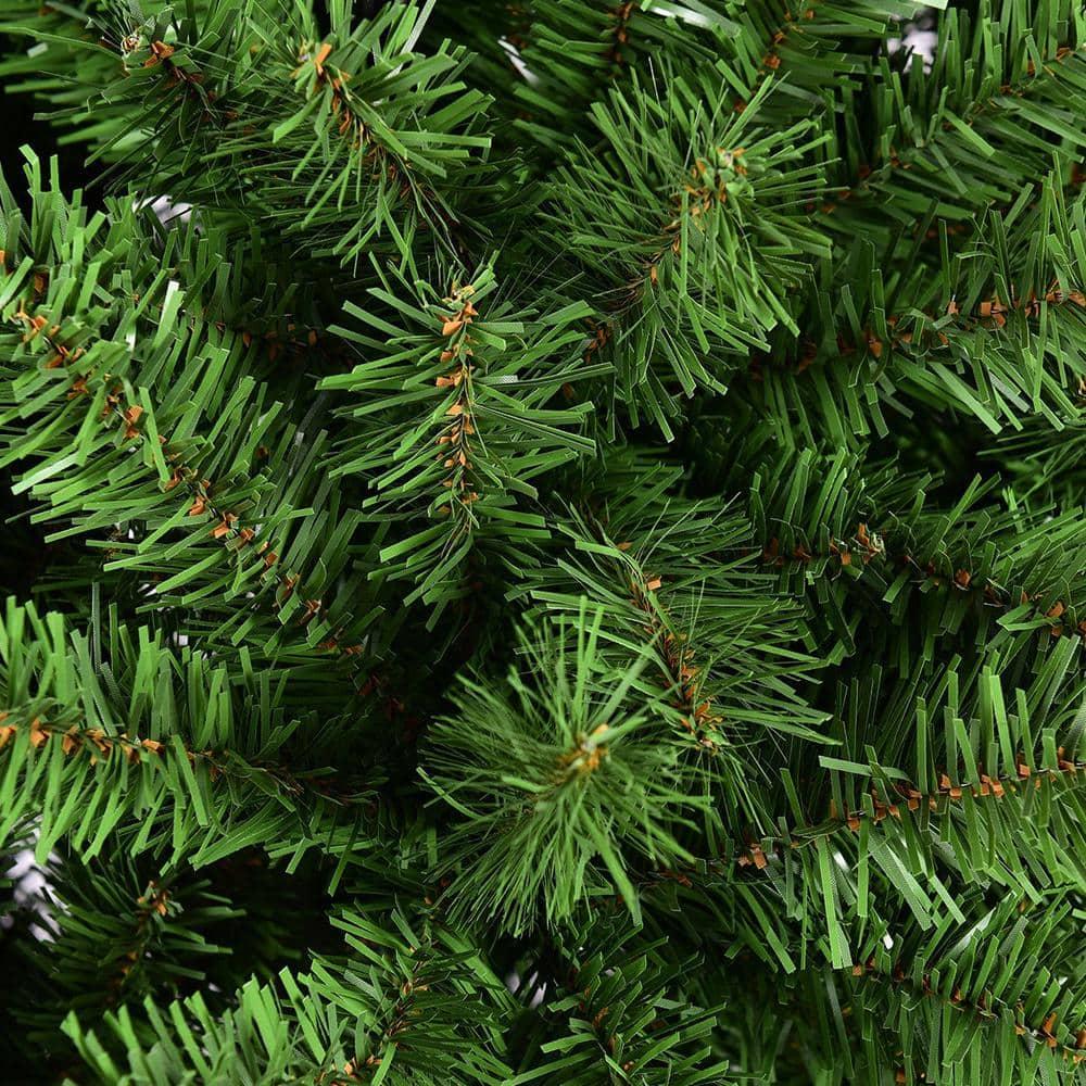 9 ft. Unlit PVC Slim Pencil Artificial Christmas Tree with Solid Metal Legs in Green