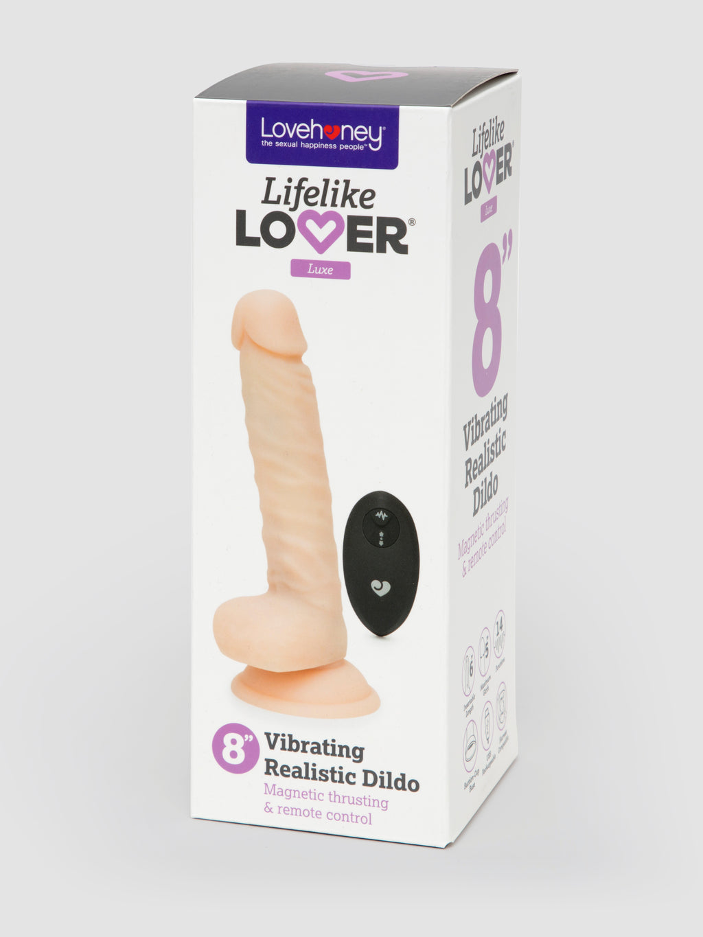 Lifelike Lover Luxe Silicone Magnetic Thrusting Remote Control Realistic Dildo 8, Flesh Pink