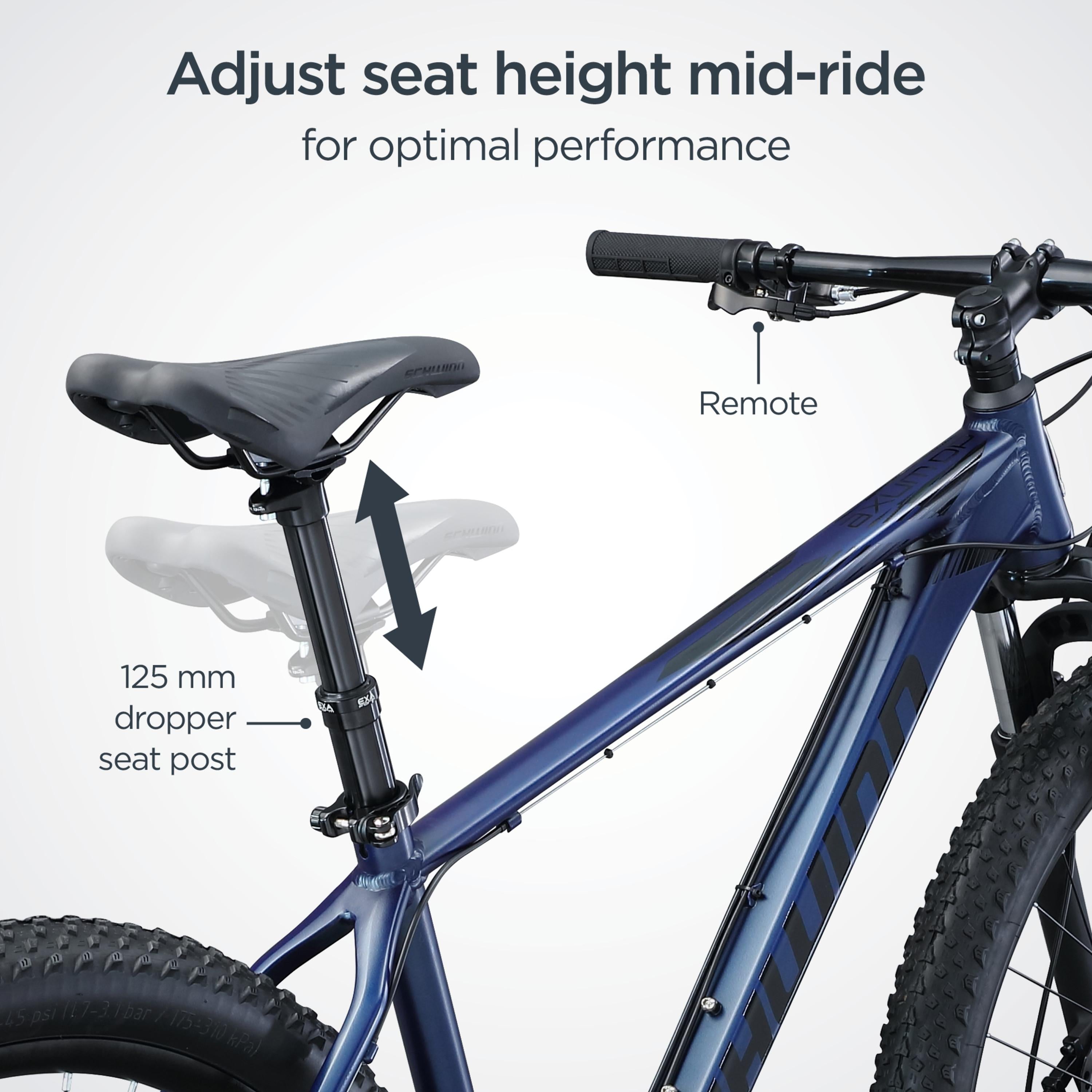 Schwinn Axum DP Mountain Bike with mechanical seat post, Lar19 inch mens style frame, blue