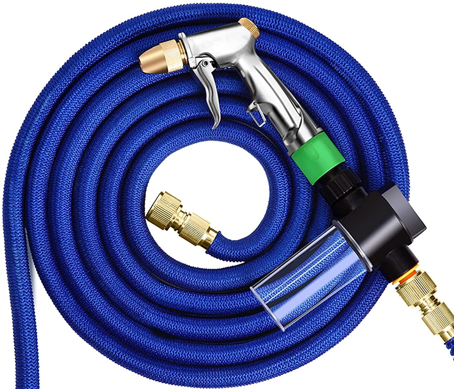 BCGT Garden Hoses Expandable Garden Hose, Expanding Flexible Water Hose with 6 Function Nozzle, 7.5m/15m/22m/30m (Color : with Watering can, Size : 22m)