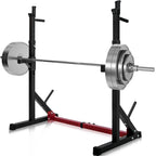YAMYONE Adjustable Barbell Rack Max Load 550LBS Multi-Function Dipping Station Squat Stand Home Gym Fitness Weight Bench Press Stand