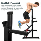 WanFeng Adjustable Barbell Rack Multi-Function Dipping Station Squat Stand Home Gym Fitness Stand,Black