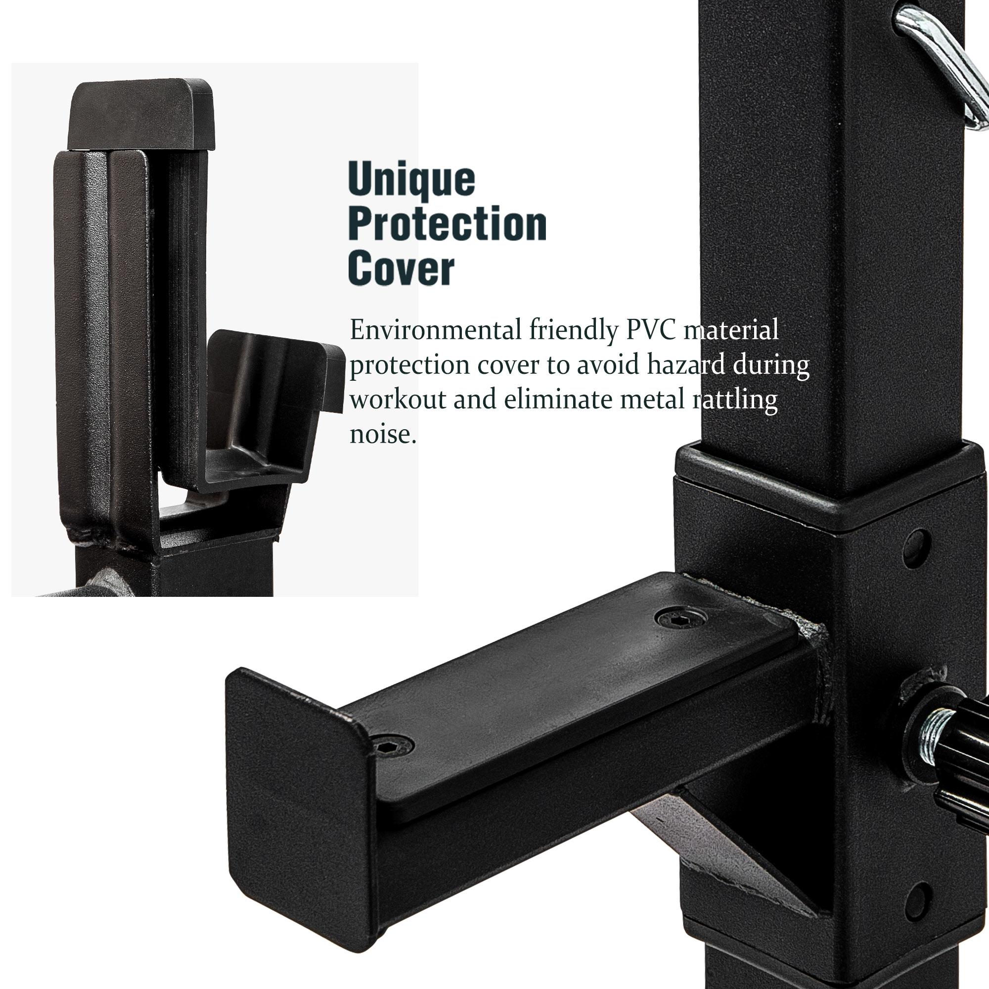 Htovila Adjustable Barbell Rack Max Load 550LBS Multi-Function Dipping Station Squat Stand Home Gym Fitness Weight Bench Press Stand