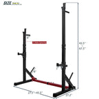 WanFeng Adjustable Barbell Rack Multi-Function Dipping Station Squat Stand Home Gym Fitness Stand,Black