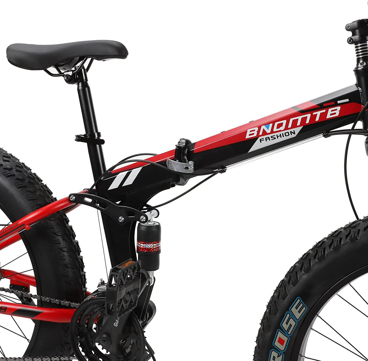Gunsrose Fat tire Bicycle, Folding Fat tire Mountain Bike, 26 inches, Easy to Carry, Used for Outdoor Off-Road Adventure