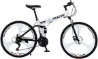 Sanamity 24 inch Wheels Mountain Bike Three Knife Wheel Mountain Bikes for Men with High Carbon Steel Frame Twist Shifters 21-Speed Front and Rear Disc Brakes Bicycles Men Women Teenagers