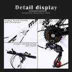 Sanamity 24 inch Wheels Mountain Bike Three Knife Wheel Mountain Bikes for Men with High Carbon Steel Frame Twist Shifters 21-Speed Front and Rear Disc Brakes Bicycles Men Women Teenagers