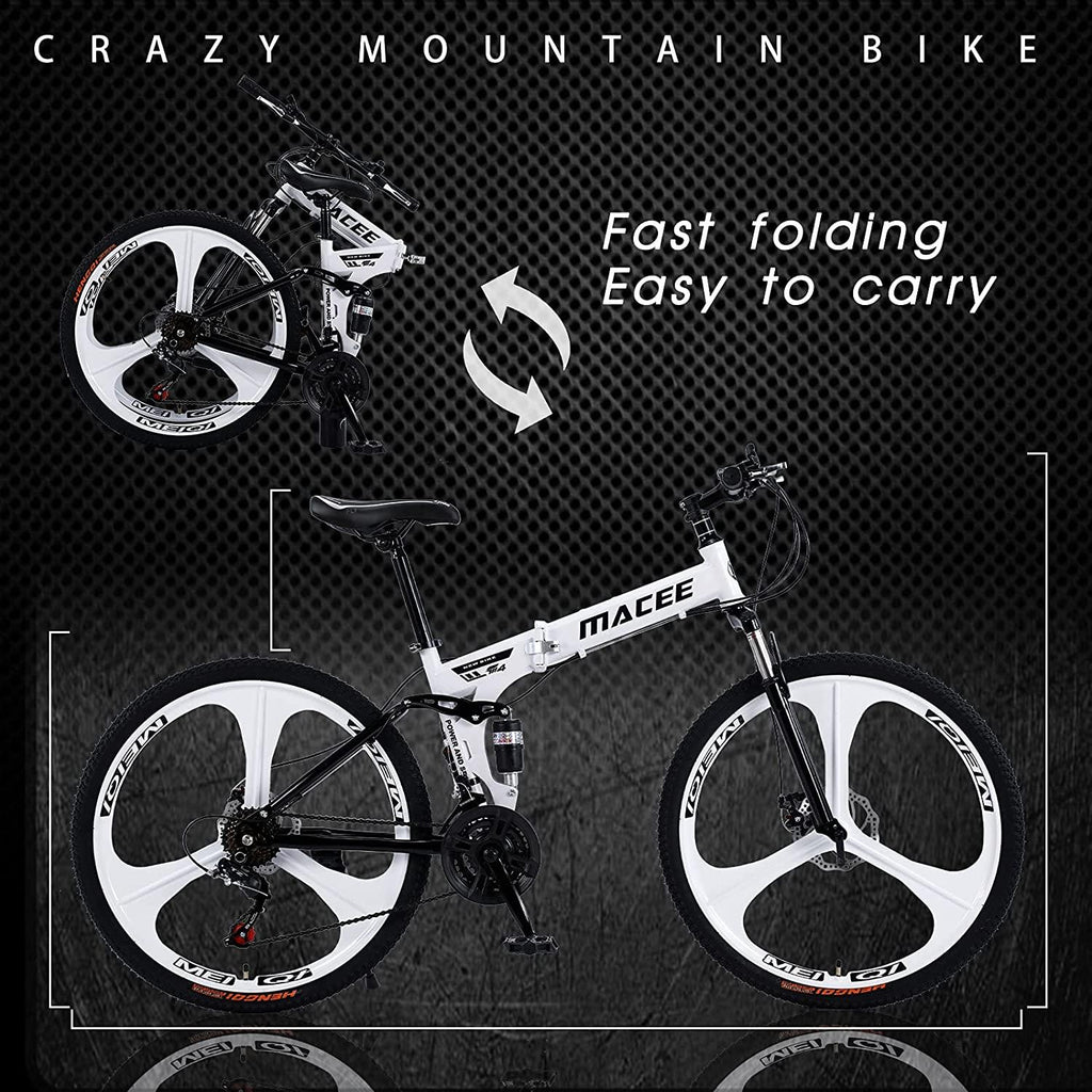 Sanamity 24 inch Wheels Mountain Bike Three Knife Wheel Mountain Bikes for Men with High Carbon Steel Frame Twist Shifters 21-Speed Front and Rear Disc Brakes Bicycles Men Women Teenagers