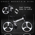 Sanamity 24 inch Wheels Mountain Bike Three Knife Wheel Mountain Bikes for Men with High Carbon Steel Frame Twist Shifters 21-Speed Front and Rear Disc Brakes Bicycles Men Women Teenagers