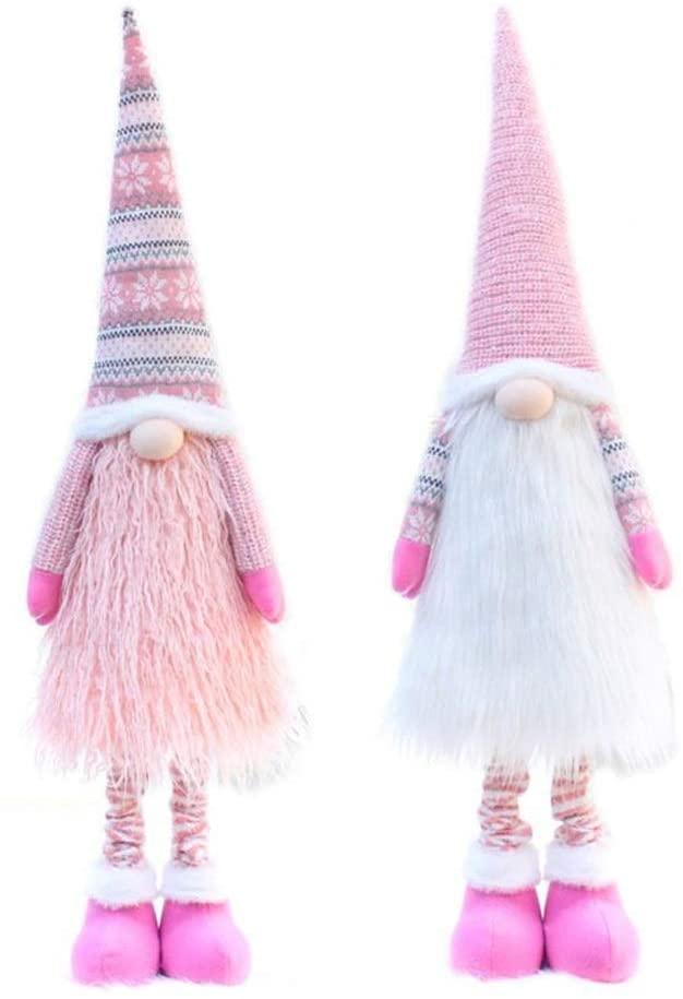 ZMDZA 2PS  Christmas Faceless Doll Decoration Retractable Standing Swedish Christmas Dwarf Doll