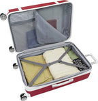 Hardside Expandable Spinner Luggage, red, Checked-Medium 24-Inch