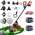20000 RPM Electric Weed Wacker with Wheel,12″ Brushless Cordless Weed Eater Battery Powered, 4-in-1 Brush Cutter/String Trimmer/Grass Trimmer/Lawn Mower,Edger Stringless Weed Trimmer,5 Blade,2 Battery