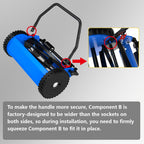 16-Inch Reel Lawn Mower with Tool-Blade Adjustment, 5-Blade Manual Push Lawn Mower, 5-Position Height Adjustable Hand Push Reel Mower