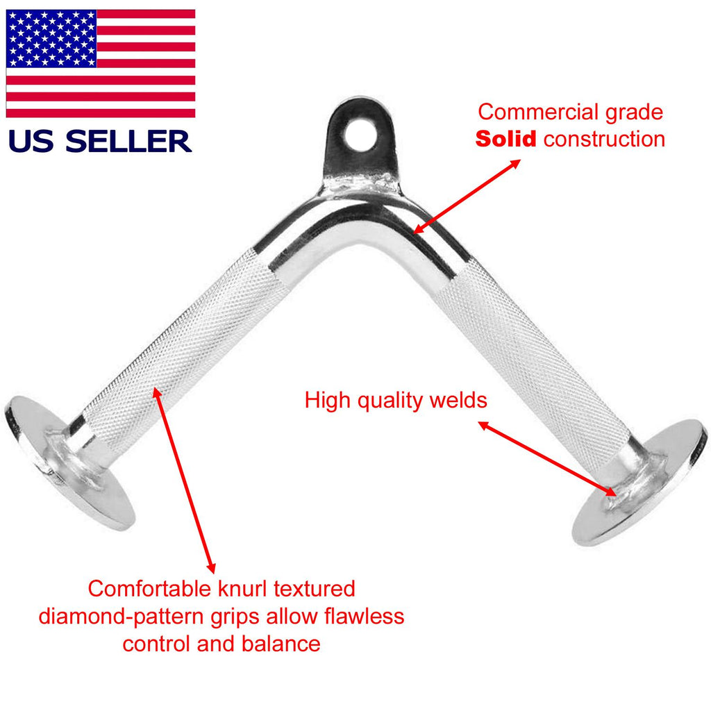 Fitness Maniac Tricep Rope Lat Pull Down Press Cable Attachment Home Gym Exercise Equipment Double D Pair