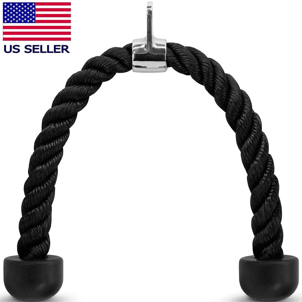 Fitness Maniac Tricep Rope Lat Pull Down Press Cable Attachment Home Gym Exercise Equipment Double D Pair