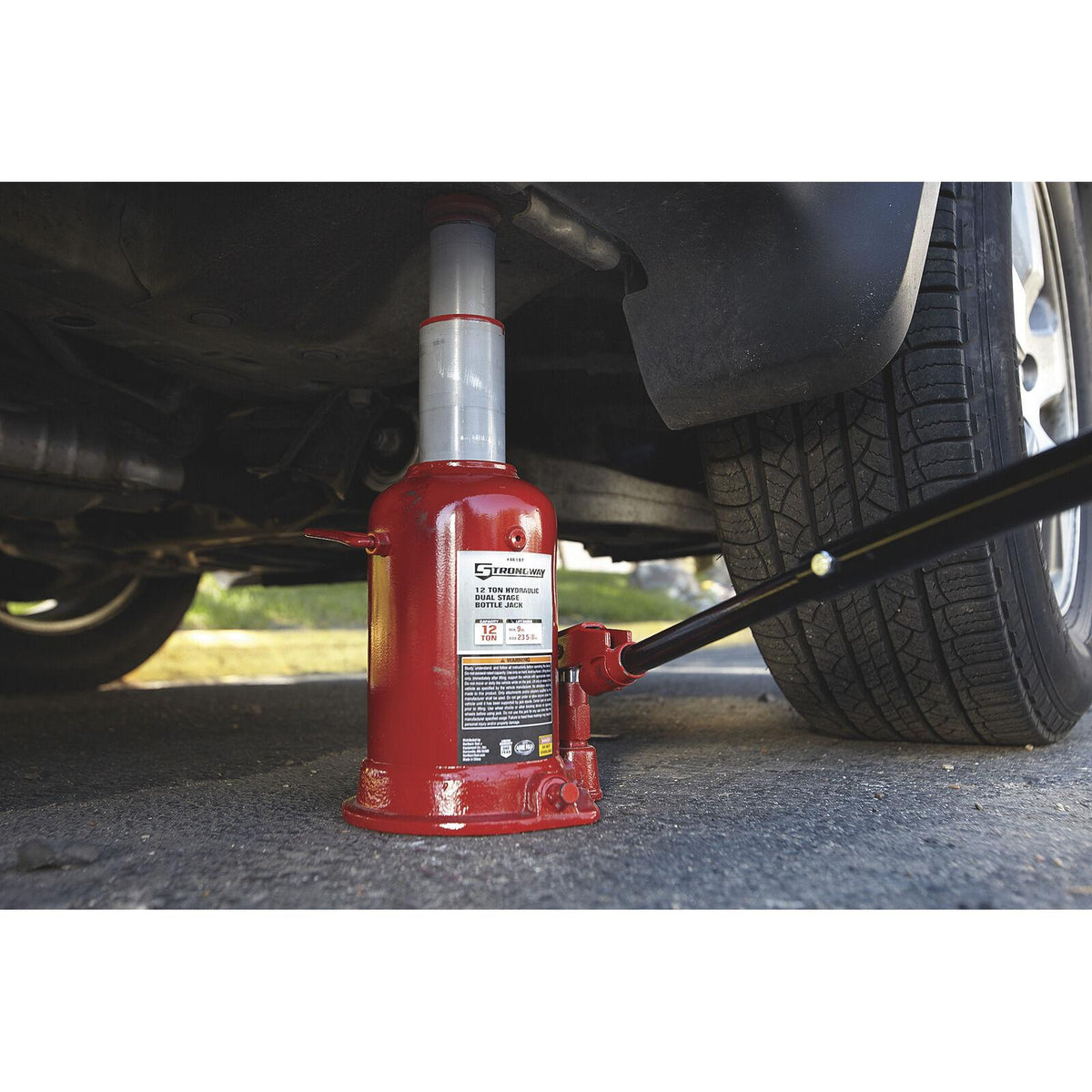 Strongway 12-Ton Hydraulic High-Lift  Double Ram Bottle Jack