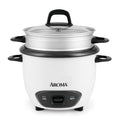 Rice Cooker, 3-Cup (Uncooked) / 6-Cup (Cooked), Steamer, Small Rice Cooker, Oatmeal Cooker, Soup Maker, Auto Keep Warm, 1.5 Qt, White, ARC-743-1NG
