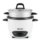 Rice Cooker, 3-Cup (Uncooked) / 6-Cup (Cooked), Steamer, Small Rice Cooker, Oatmeal Cooker, Soup Maker, Auto Keep Warm, 1.5 Qt, White, ARC-743-1NG