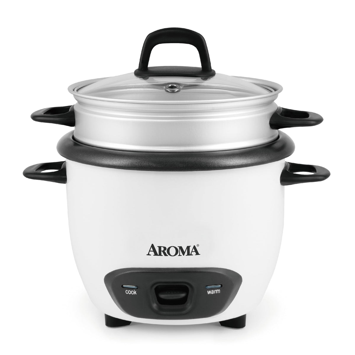 Rice Cooker, 3-Cup (Uncooked) / 6-Cup (Cooked), Steamer, Small Rice Cooker, Oatmeal Cooker, Soup Maker, Auto Keep Warm, 1.5 Qt, White, ARC-743-1NG