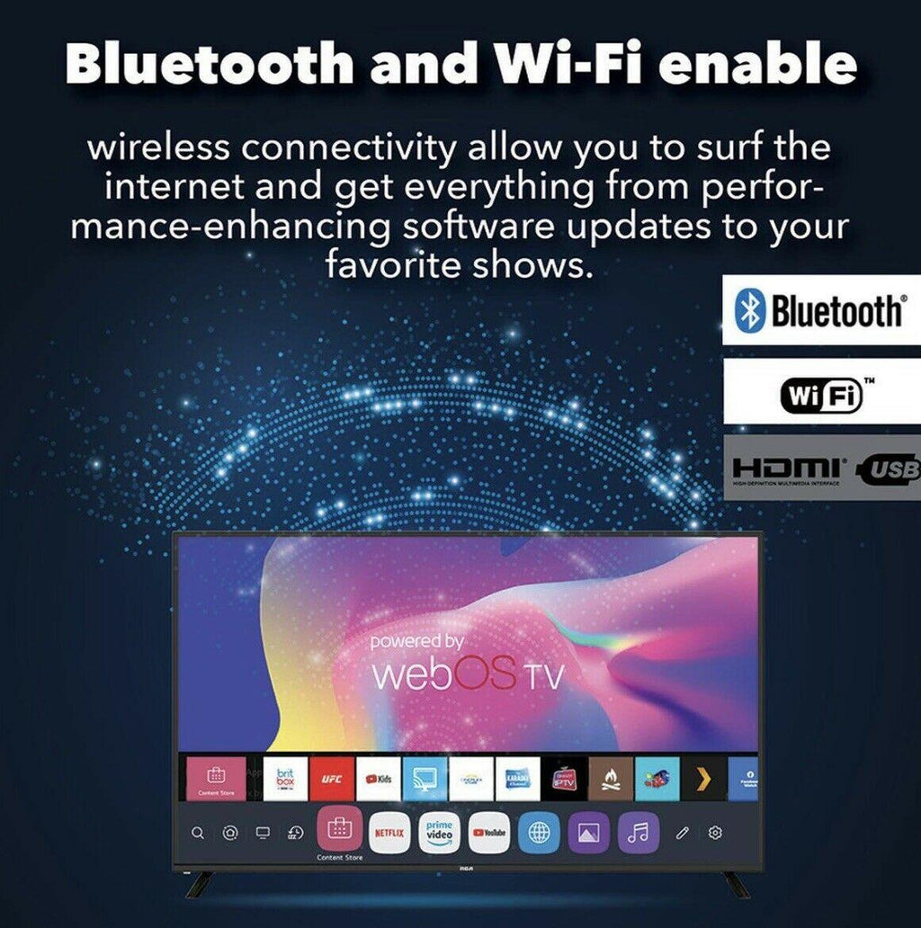 rca 50 inch 4k 2160p uhd hdr10 smart television with webos rwosu5047, black