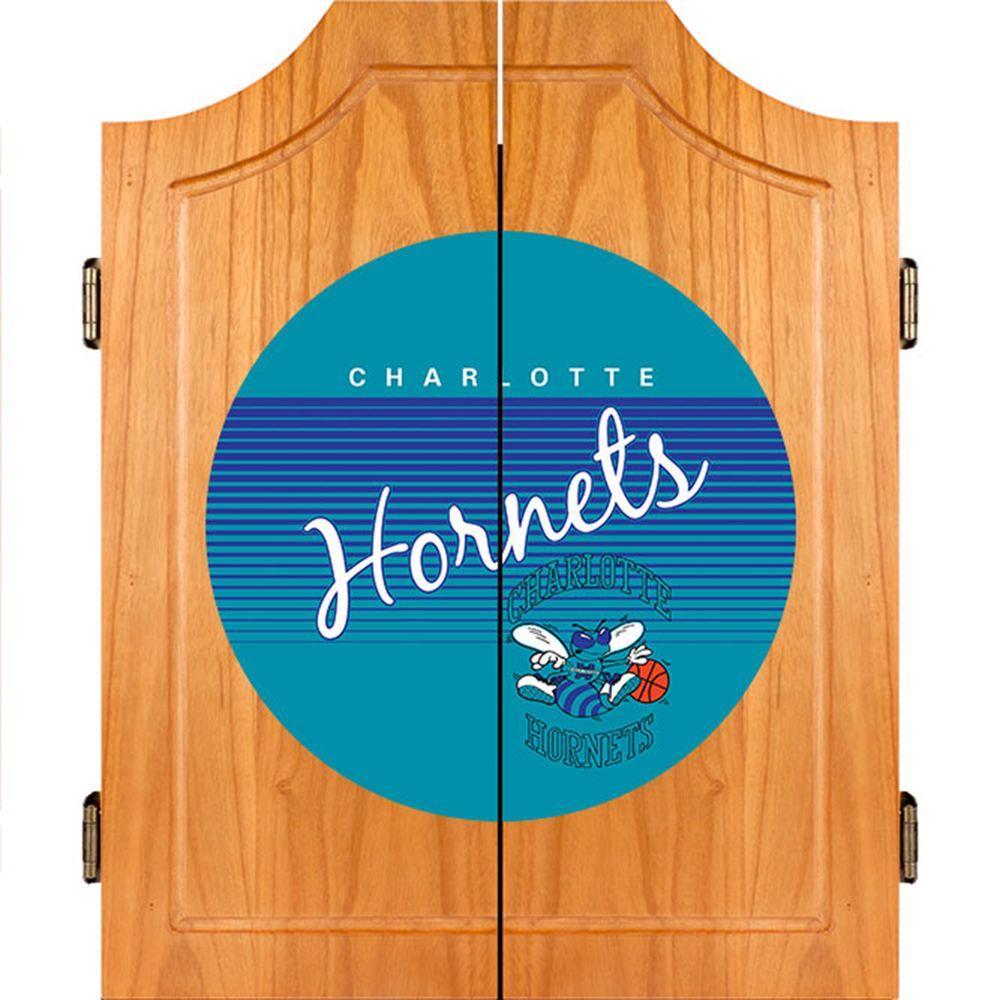 20.5 in. Charlotte Hornets Hardwood Classics NBA Wood Dart Cabinet Set