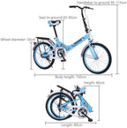 20in Folding Bike 7 Speed Ultra-Lightweight Mini Complete Cruiser Bikes for Adult &amp; Students, Portable Foldable Bicycle Adult Urban City Road Bikes, Beach Cruiser Bikes for Women &amp; Men, US Stock