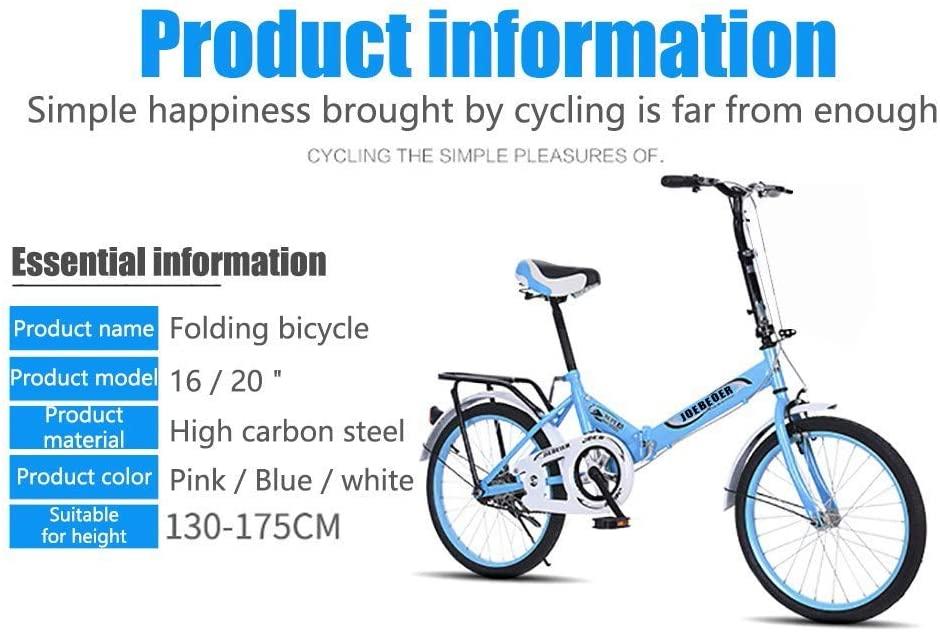 20in Folding Bike 7 Speed Ultra-Lightweight Mini Complete Cruiser Bikes for Adult &amp; Students, Portable Foldable Bicycle Adult Urban City Road Bikes, Beach Cruiser Bikes for Women &amp; Men, US Stock