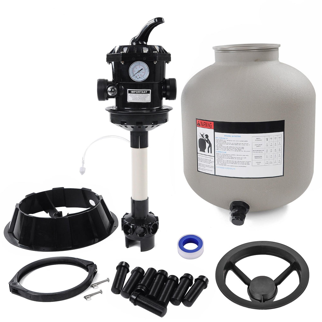 Yescom 16" Swimming Pool Sand Filter Above Inground Pond Fountain Fit 0.35-0.75HP Pump
