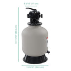 Yescom 16" Swimming Pool Sand Filter Above Inground Pond Fountain Fit 0.35-0.75HP Pump