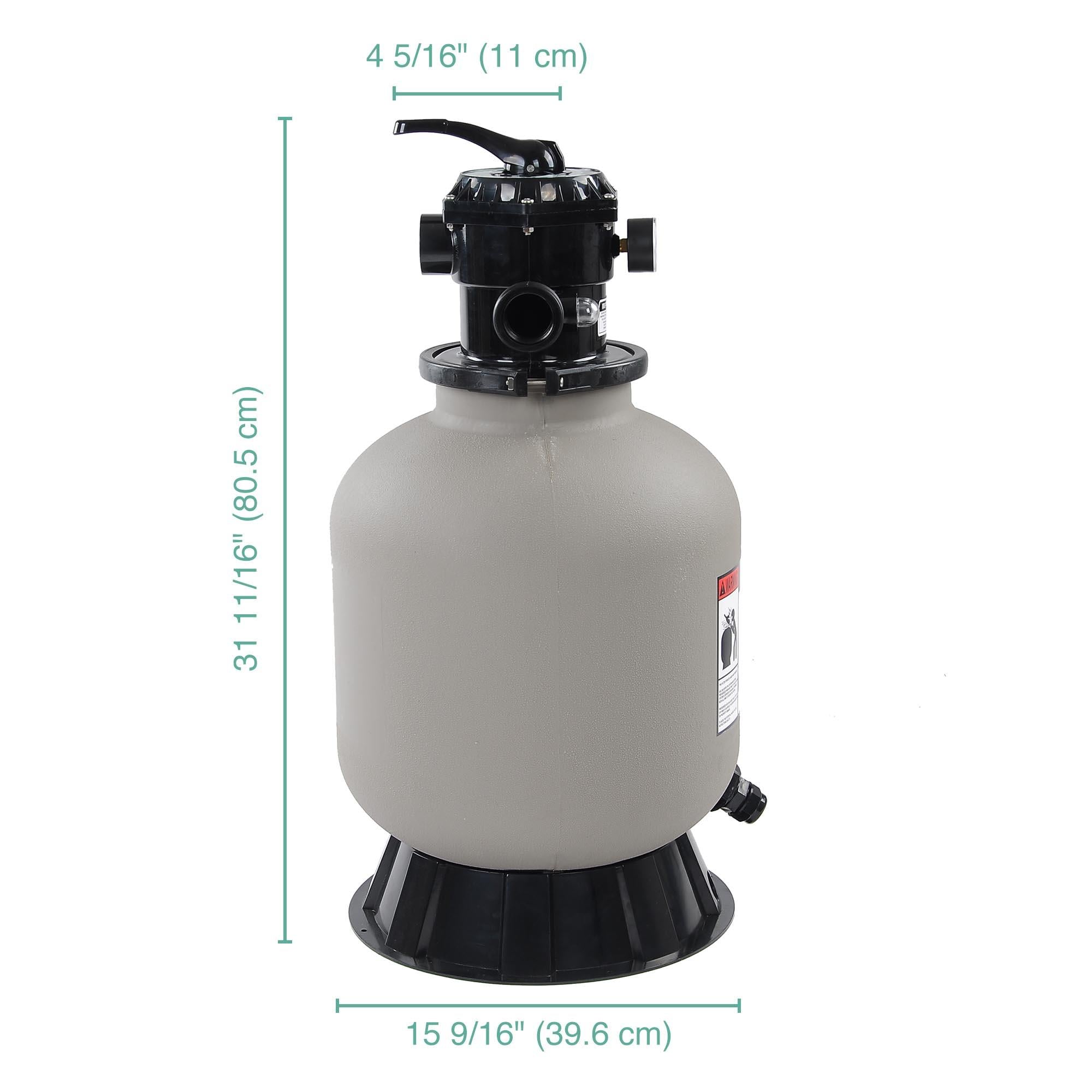 Yescom 16" Swimming Pool Sand Filter Above Inground Pond Fountain Fit 0.35-0.75HP Pump