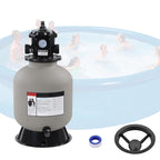 Yescom 16" Swimming Pool Sand Filter Above Inground Pond Fountain Fit 0.35-0.75HP Pump