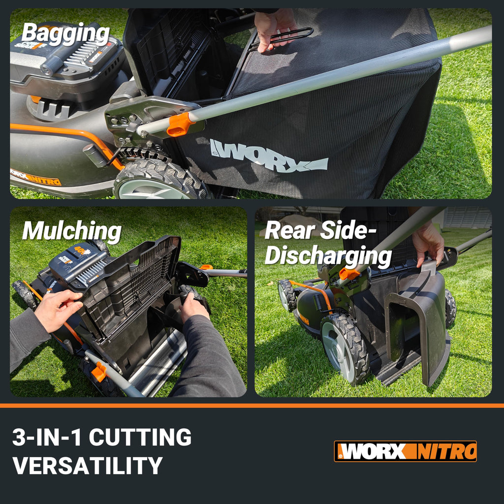 Nitro 40V 21" Cordless Lawn Mower Bundle with 20V String Trimmer, Edger &amp; Leaf Blower, 2 Batteries &amp; Charger