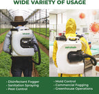 PetraTools Electric Disinfecting Fogger Machine Backpack Sprayer - 4 Gallon Mist Blower with Extended Commercial Hose for Sanitation Spraying - ULV500 Disinfection Fogger (Backpack Sprayer)