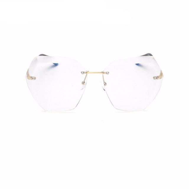 Sunglasses - Luxury Oversize Rimless Transparent Gradient Sunglasses